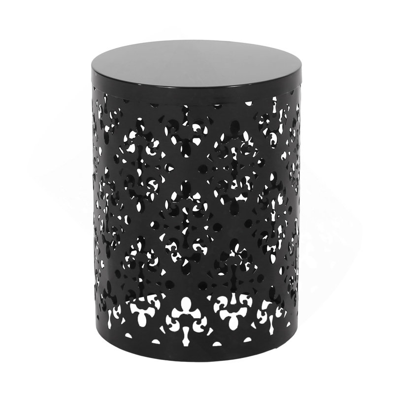 Outdoor Metal End Table -Large, Black