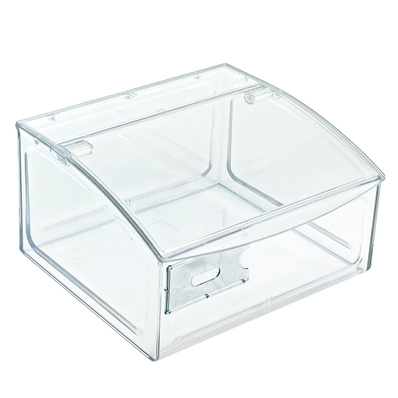 Bac à bonbons avec couvercle à charnière, H 7 po x l 11,75 po x P 9,75 po - Styrène transparent