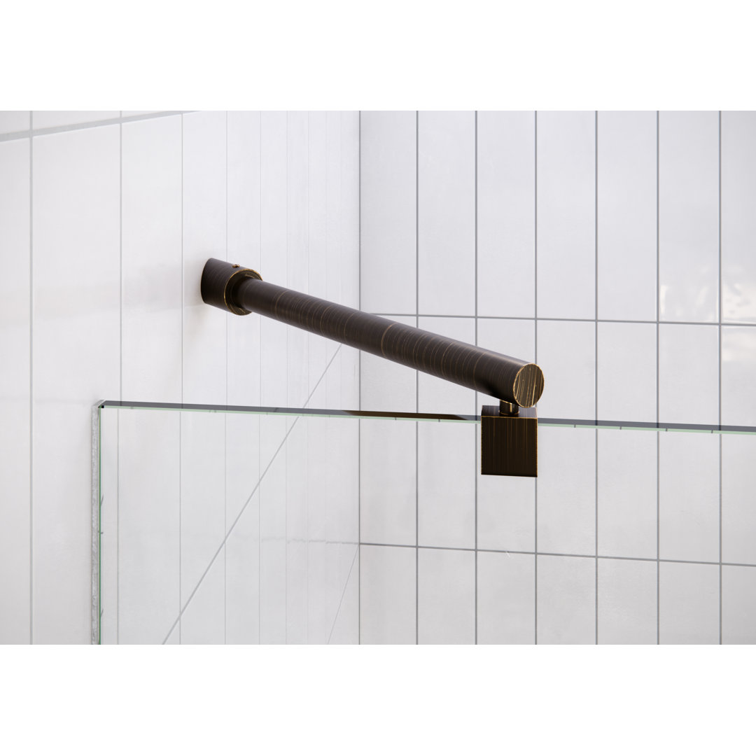 Halo 40.25 in. x 78 in. Frameless Glass Hinge Shower Door Glass Warehouse 