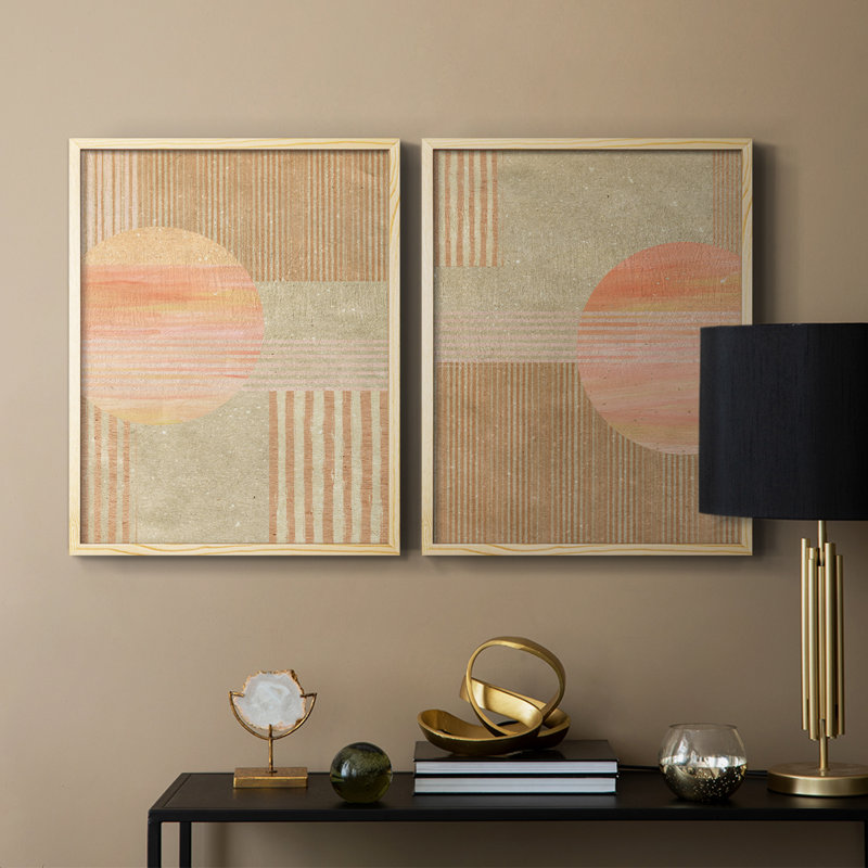 Adobe Sunrise I-Premium Framed Print -Ready to Hang - No Nails Required - No Nails Required, H 29 po x l 46 po, Bois naturel
