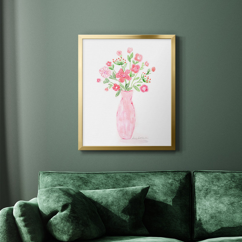 Boho Pinwheel Bouquet I Premium Framed Canvas - Ready to Hang, Gold, 20" H x 16" W