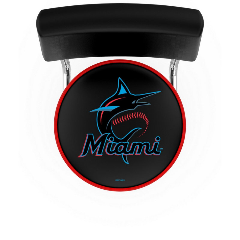 L7C4 Miami Marlins Swivel, Bar Stool (30"Seat Height)