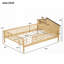 Lit plateforme double en bois avec tête de lit en forme de maison, ampoule à DEL Rangement intégré, naturel (aucun sommier requis, robuste et durable)-1872546768-1872546765