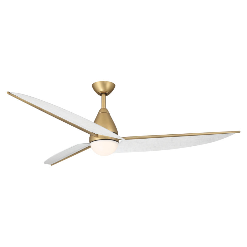 Lirden 65" 5CCT LED Ceiling Fan, Brass, White