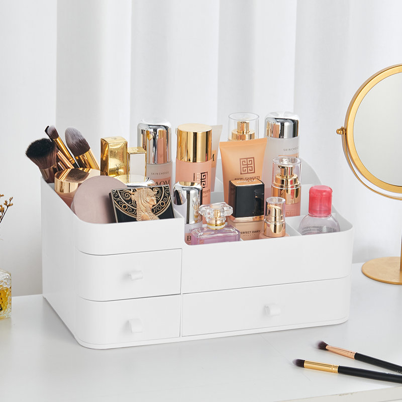 Small White Makeup Desktop Organizer