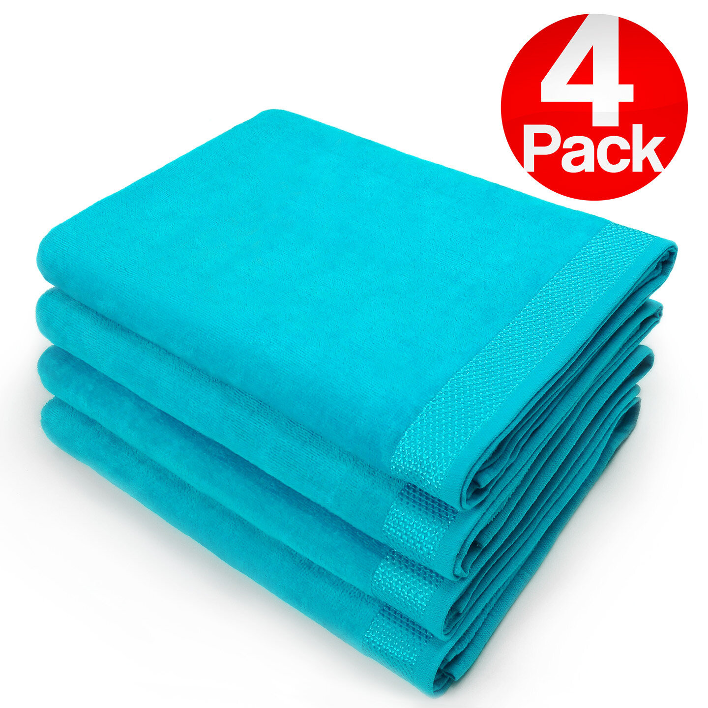 Story@Home Blue Cotton 450 GSM Small Bath Towel - Set of 4