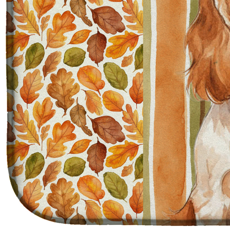 Orange Roan English Cocker Spaniel Heirloom Fall Dish Drying Mat