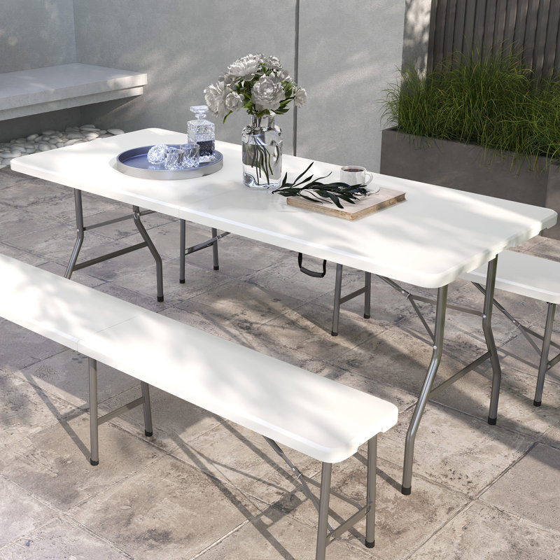 Carenza Rectangular Metal Outdoor Camping Table , 180cm cm W 75cm cm D