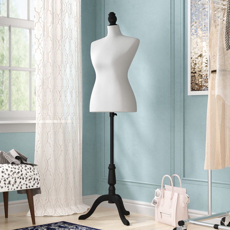 Mannequin de couture féminin pour robes avec socle Harjo, Blanc