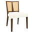De 2 chaises de salle à manger sans accoudoirs Mid-Century et bois en noyer beige, tissu doux, dossier, largeur 23,94 po, coussin décoratif en mousse haute densité, profondeur 23,36 po-1917287654