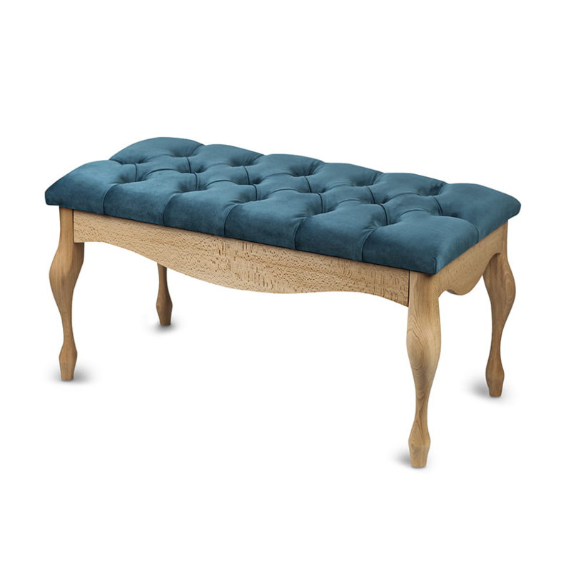Moorebank 100% Polyester Upholstered Bench, H40 x W60 x D40cm, Green/Natural