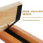 Structure de lit en bois massif, base de lit double avec support en lattes de bois, conception robuste, élégante et silencieuse, aucun sommier requis, assemblage facile, pin naturel de 12 po-734220996