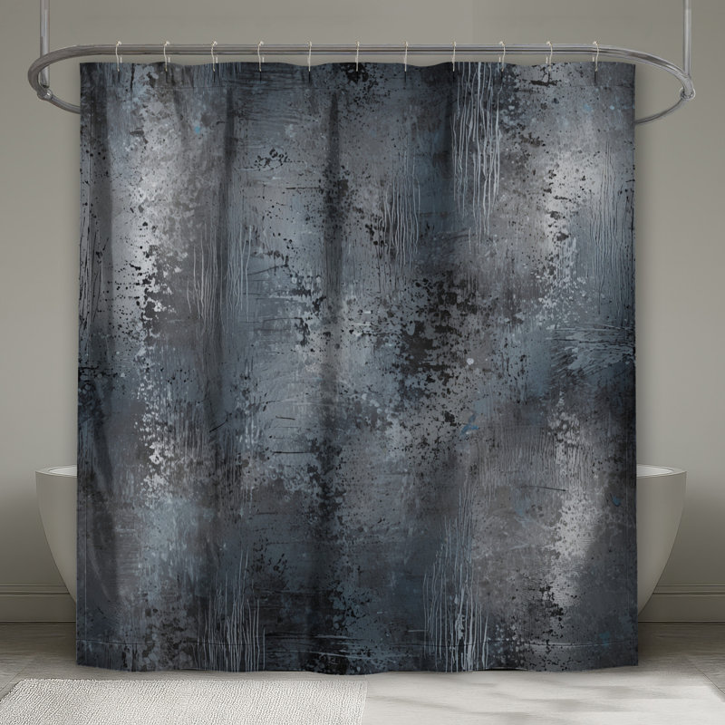 Rideaux de douche texturés grunge très longs, L 70 po x H 84 po