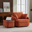 Chaise pivotante rembourrée avec repose-pieds avec rangement-101644161