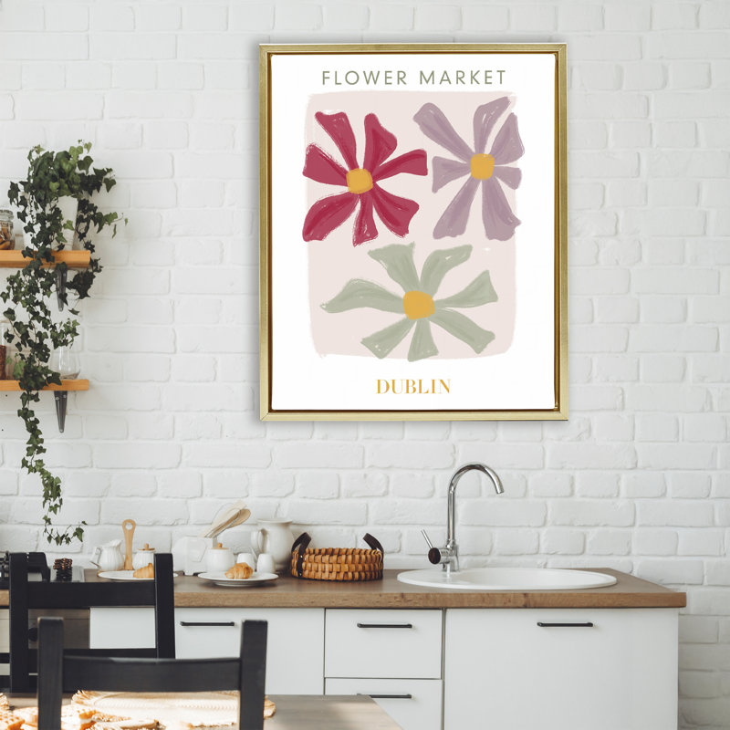 Cadre flottant discret du marché aux fleurs de Dublin, design par Lucille Price, Cadre flottant métallique doré