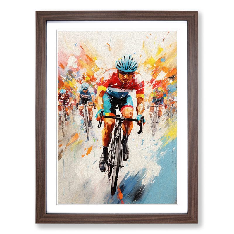 Tour de France Expressionism - Framed Print, Walnut Framed, 64cm H x 46cm W