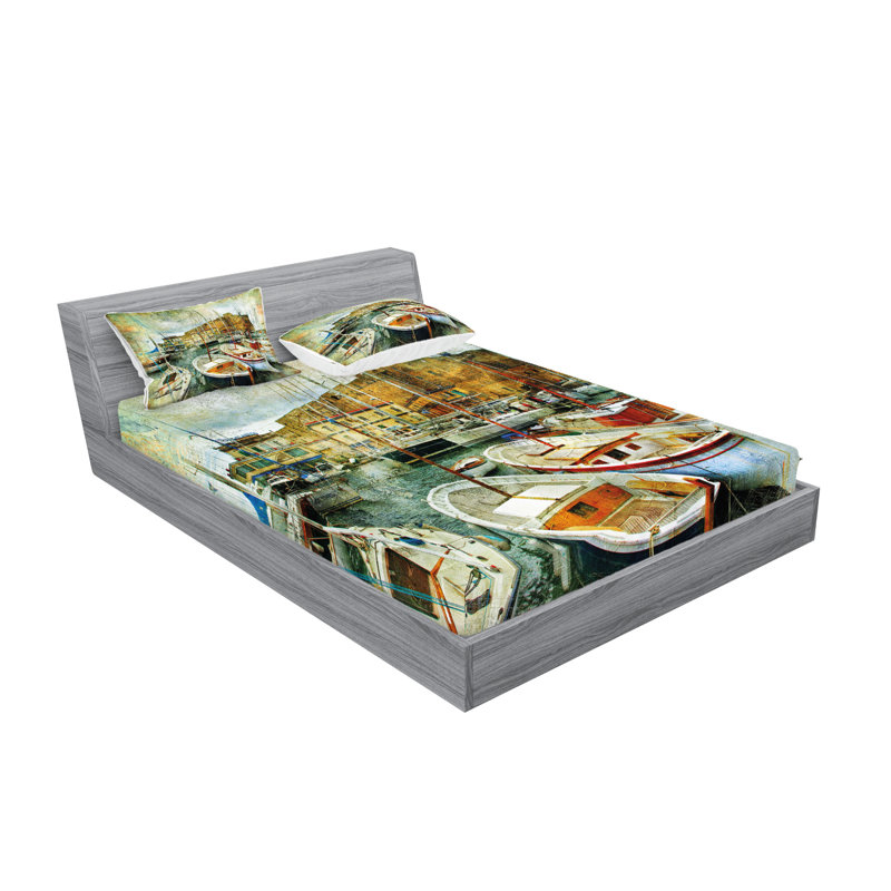 Multicolore ensemble de draps et taies décoratifs Ambesonne, Ensemble de draps pour très grand lit californien