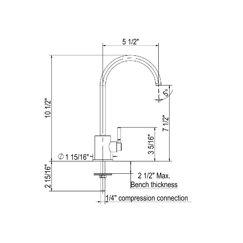Lux™ Cold Water Dispenser, Satin Nickel