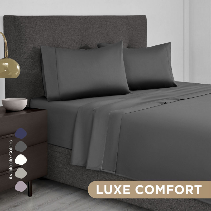 Martex T700 Supima, Queen Sheet Set with 2 Pillowcases, Charcoal