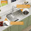 Évier de cuisine encastré à simple cuve en acier inoxydable de calibre 16 L 33 po x l 22 po-121281734-124062423