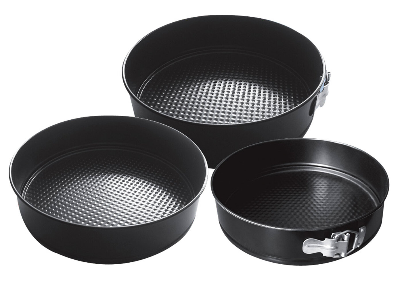 Mainstays 8 inch, 9 inch, 10 inch Round Nonstick Carbon Steel Springform Cake Pans, Gray, Set of 3, Size: 6, 8, and 10 inch