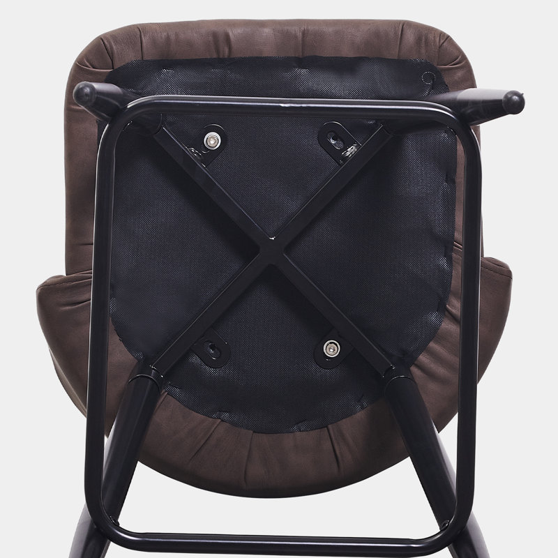 Choteau Upholstered Counter Stool with Metal Frame, Brown