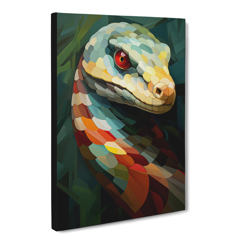 Snake Cubism - Wrapped Canvas Print, 50cm H x 35cm W x 3cm D