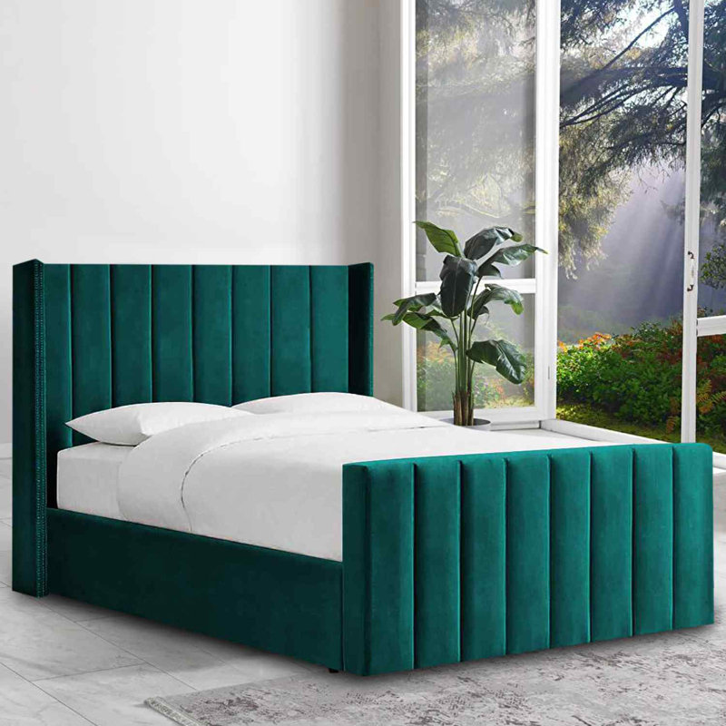 Upholstered Bed, Single (3'), Green