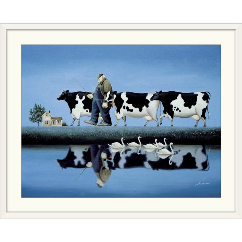 «Lowell Herrero» par Luton Delta Cows, H 26 po x l 32 po x P 1 po, Cadre blanc