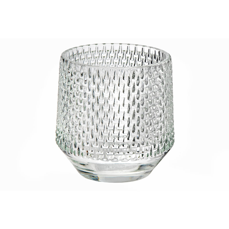 Porte-bougie rond en verre (larme) - ensemble de 4