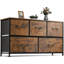 Commode à 5 tiroirs de 39,1 po Amanah pour chambre à coucher, unité de rangement avec structure en acier robuste, meuble télé avec commode en bois, commode pour le salon, salon-985495908