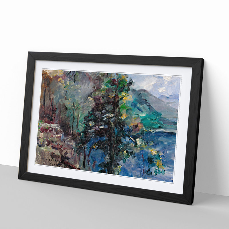 Walchensee Slopes by Lovis Corinth - Picture Frame Painting, 48cm H x 65cm W x 2cm D, Black