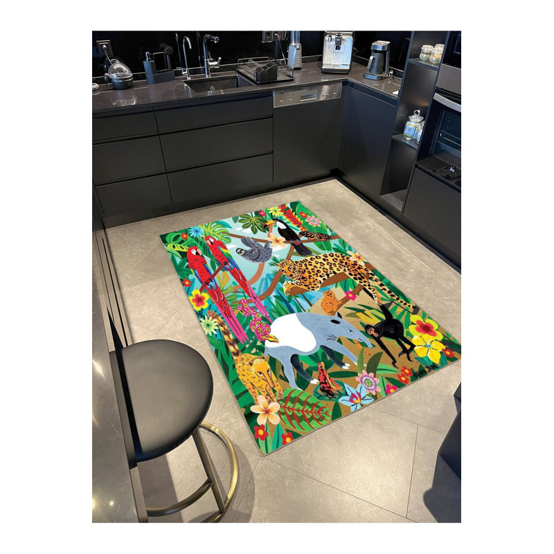 Tapis lavable à la machine Botanical, Rectangle 4 pi 7 po x 6 pi 7 po