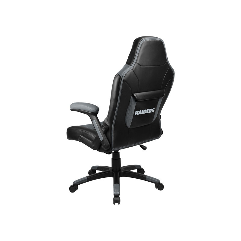 Black and Gray Faux Leather Oversized Gaming Chair with High-Back