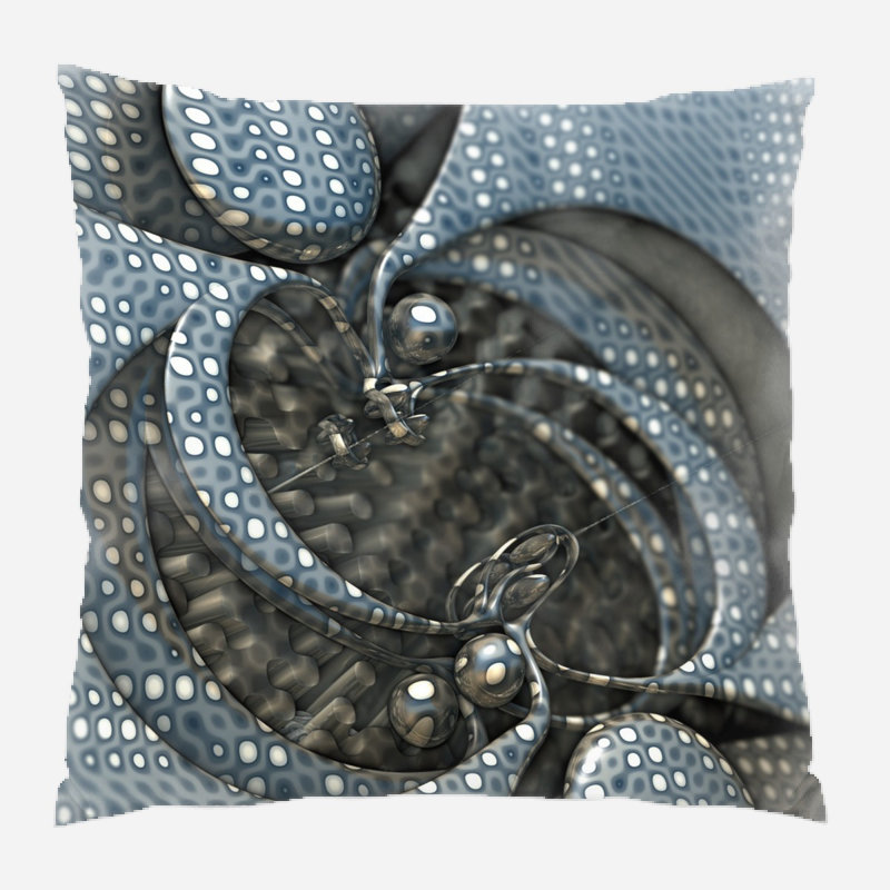 Fractal Geometric Microsuede Reversible Throw Pillow