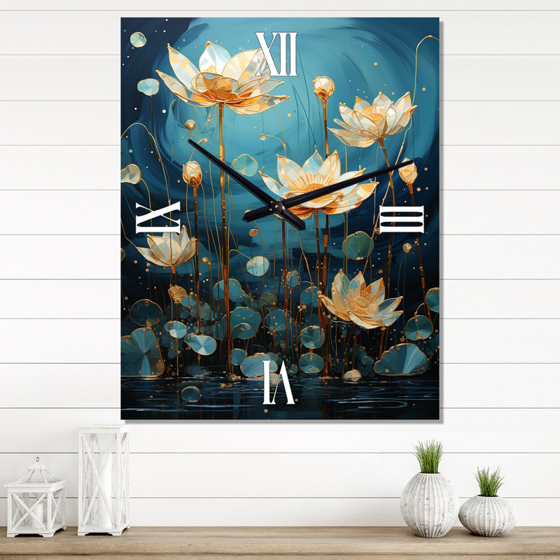 Cynthea - Horloge murale Lotus surdimensionnée, Moyen