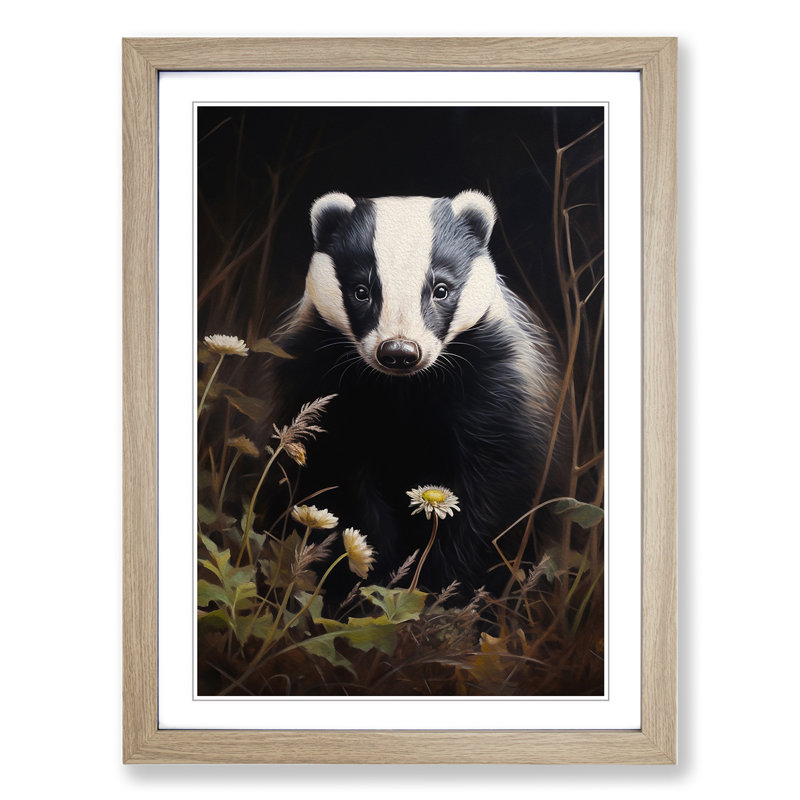 Single Picture Frame Print on Wood, Oak Framed, 46cm H x 34cm W