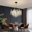 23.62" Modern Black Branch Chandelier, Octagonal Beaded Crystal Pendant, G9 base (No Bulbs)