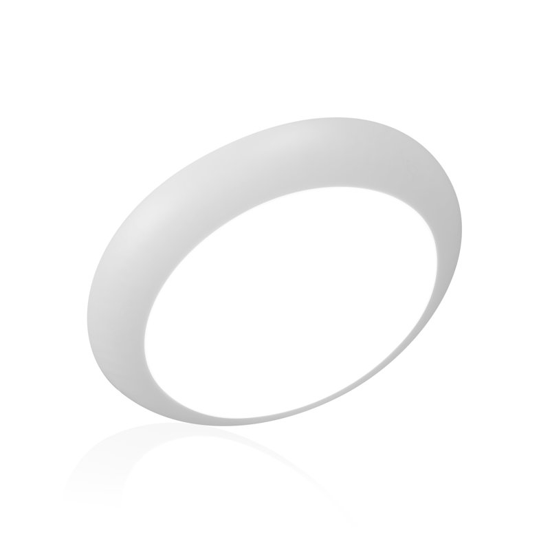 Plafonnier à DEL noir à fixation en surface de 5/6 po RSD, Blanc, H 1,3 po x l 9,4 po x P 9,4 po
