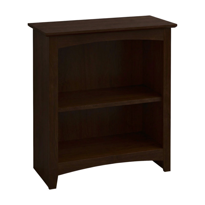 Malani 36" H Solid Wood Classic Bookcase, Coffee, (2 Shelves) 29"H x 25.75"W x 12.875"D