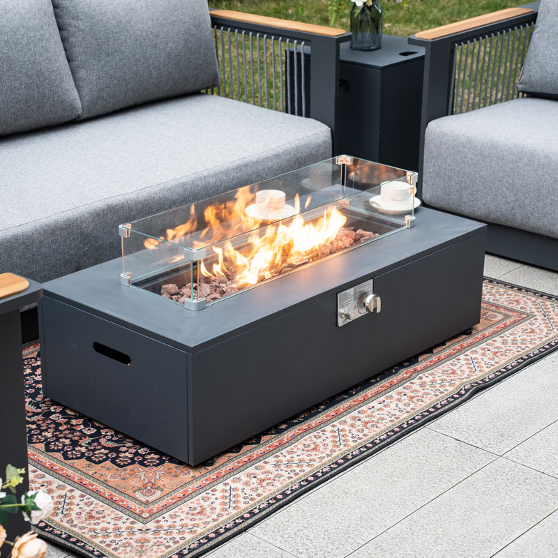 11.81'' H X 42.12'' W Propane Fire Pit Table
