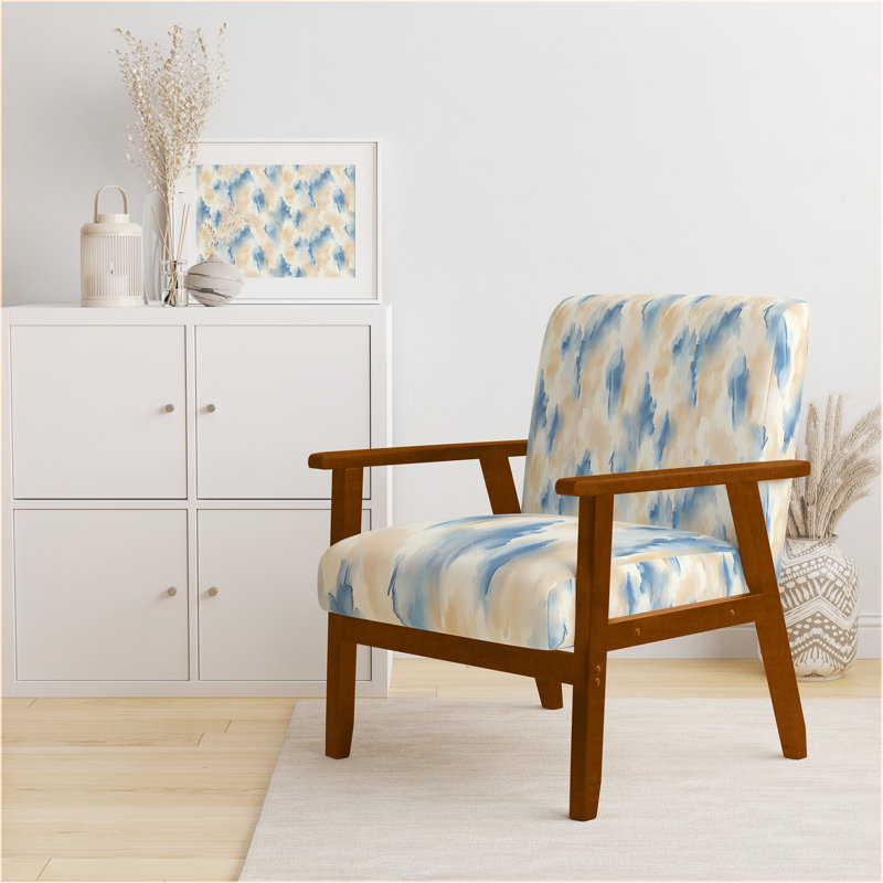 Chaise d'appoint Coastal, Accoudoirs carrés bruns