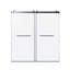 Porte de douche coulissante réglable sans cadre avec porte-serviettes, l 68 à 72 po x H 76 po-129381605