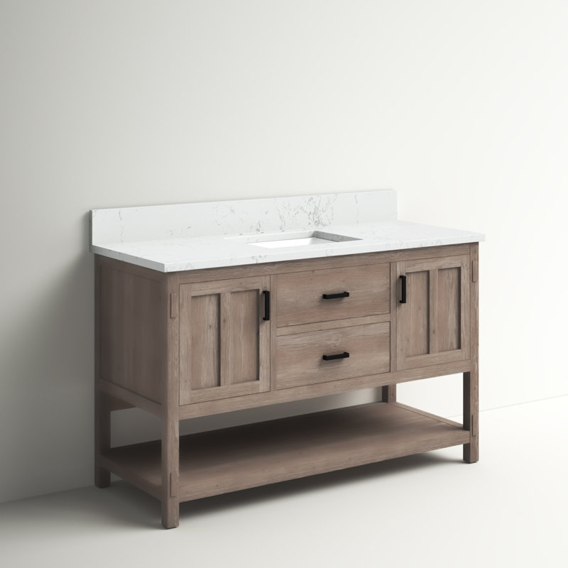 Meuble-lavabo simple 54 po Marissa, Épinette brune