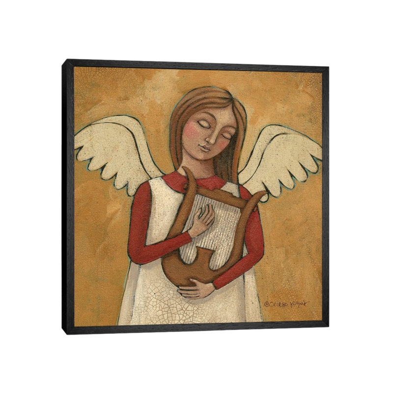 Praise with the Harp 1 Piece Wall Art on Canvas, 93.98cm H x 93.98cm W x 3.81cm D, Black Floater Framed