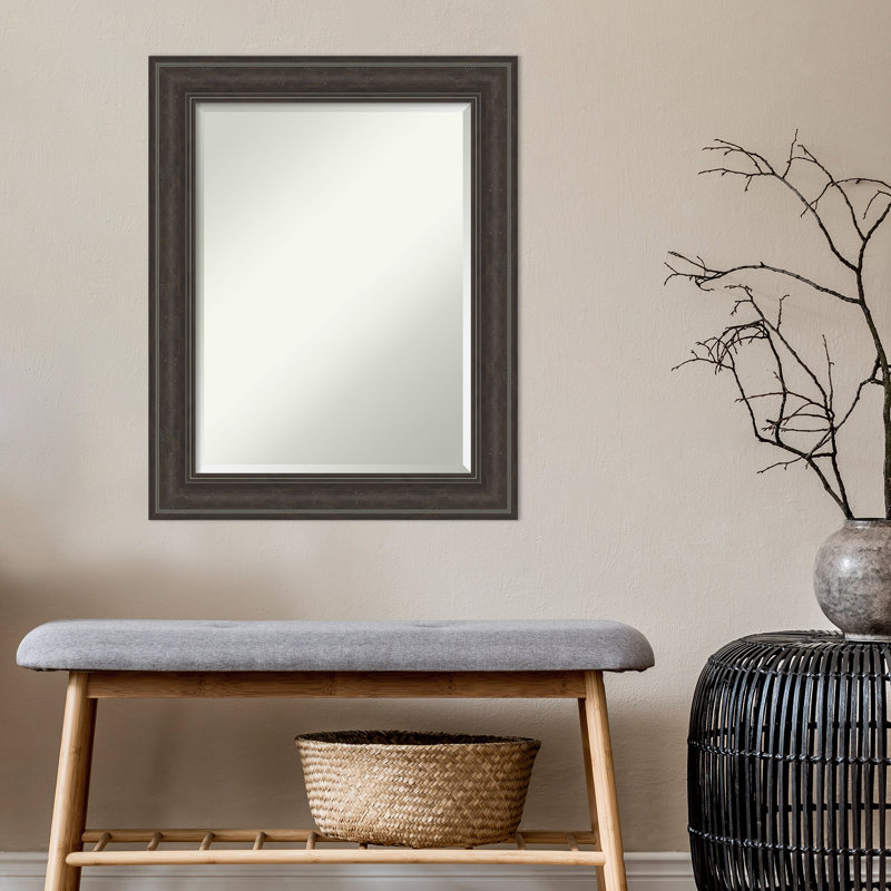 Flat Wall Mirror, Dark Brown, 29.5" x 23.5"