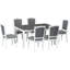 Ensemble de table de salle à manger extensible 78,1 pouces Rustic 7 pièces avec rallonge amovible de 18 pouces, 6 chaises de salle à manger rembourrées, 2 tiroirs intégrés-2084477367-2084477366-2084477354
