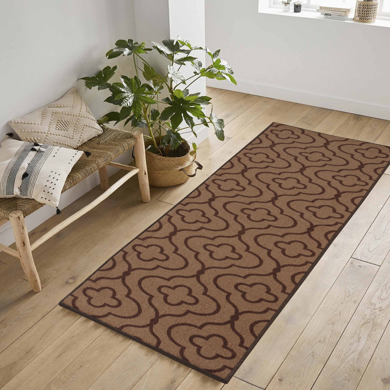 Havana Club Floral Trellis Anti Slip Washabale Hallway-Passage Corridor Kitchen Non Slip Doormats, Rectangle 67 x 220 cm