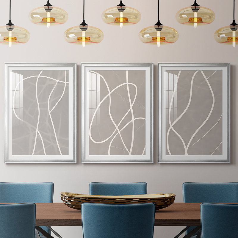 ABSTRACT Series DLxxxi - Impression sur mesure de qualité supérieure avec mat - 3 pièces, H 15 po x l 19 po
