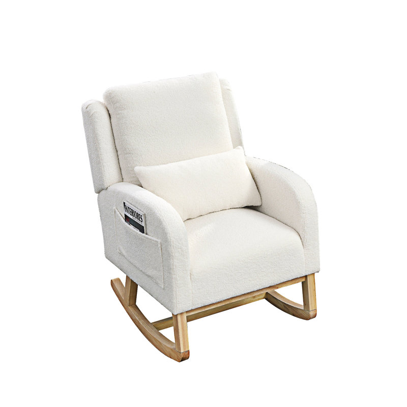 Chaise berçante moderne, Tissu ivoire